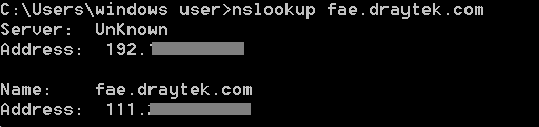 a screenshot of executing nslookup in command prompt